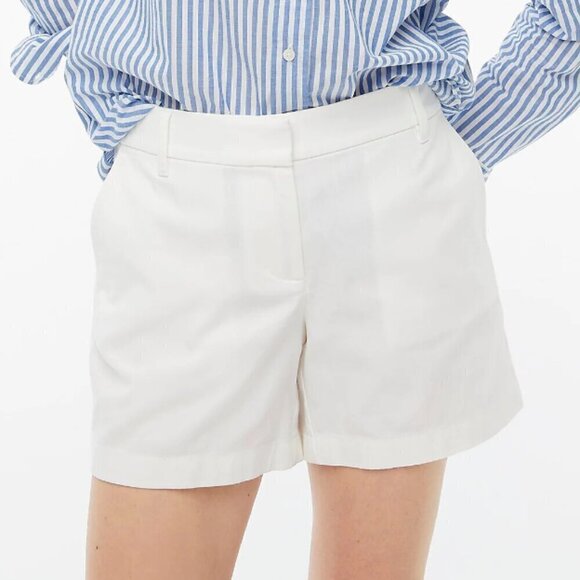 J. Crew 5" Classic Cotton Comfortable Chino Short White Size 00 NWT - Picture 1 of 7